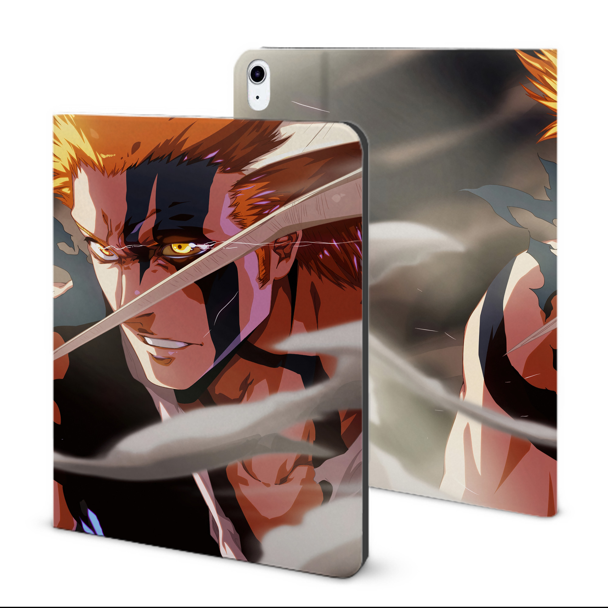 （画像用） ブリーチ BLEACH IPad ケース ブック型 PUレザー TPU 耐衝撃 軽量 薄型 ペン収納なし 全面保護 IPad 各モデル対応